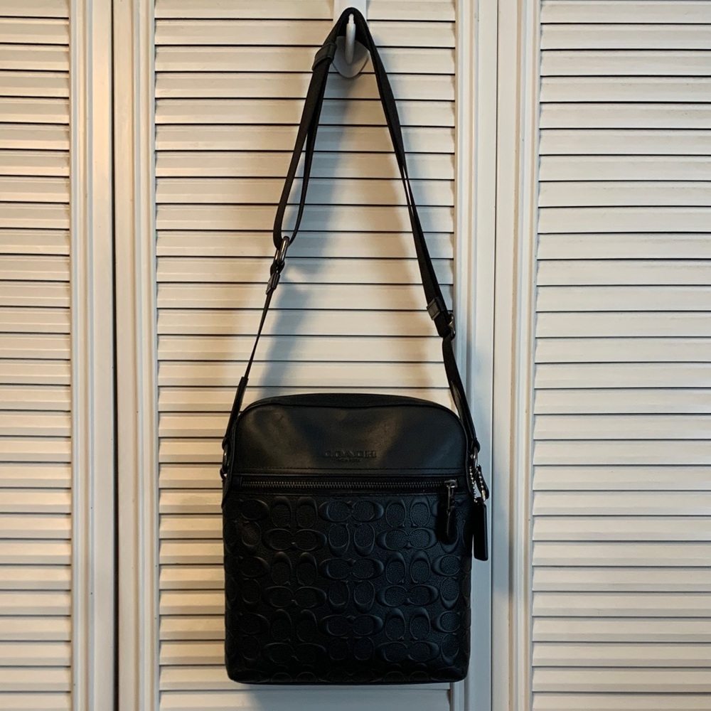 Coach Black Embossed Messenger Bag
